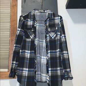 Blue and black plaid